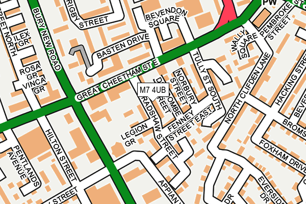 M7 4UB map - OS OpenMap – Local (Ordnance Survey)