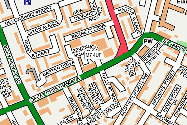 M7 4UF map - OS OpenMap – Local (Ordnance Survey)