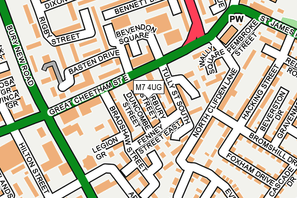 M7 4UG map - OS OpenMap – Local (Ordnance Survey)