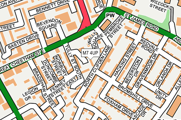 M7 4UP map - OS OpenMap – Local (Ordnance Survey)