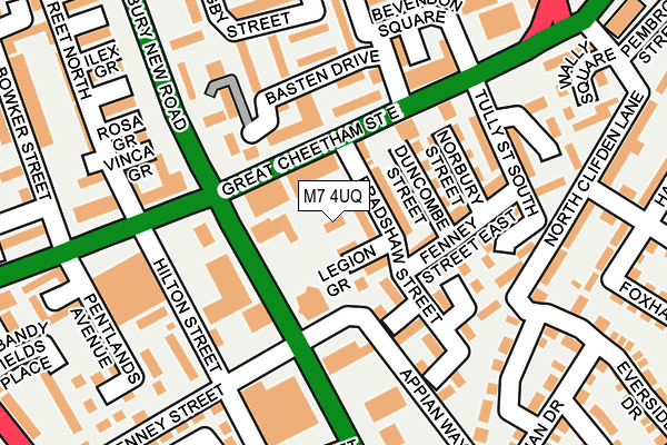 M7 4UQ map - OS OpenMap – Local (Ordnance Survey)