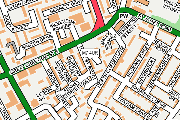 M7 4UR map - OS OpenMap – Local (Ordnance Survey)
