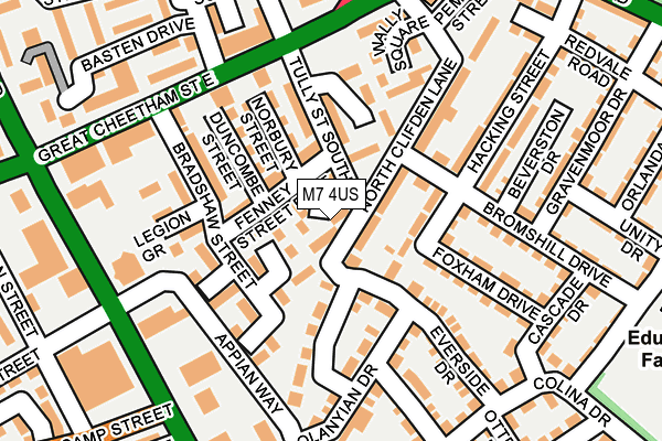 M7 4US map - OS OpenMap – Local (Ordnance Survey)