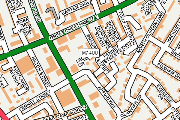 M7 4UU map - OS OpenMap – Local (Ordnance Survey)