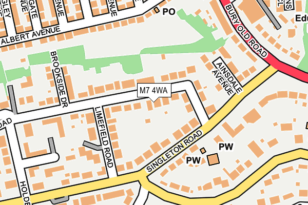 M7 4WA map - OS OpenMap – Local (Ordnance Survey)