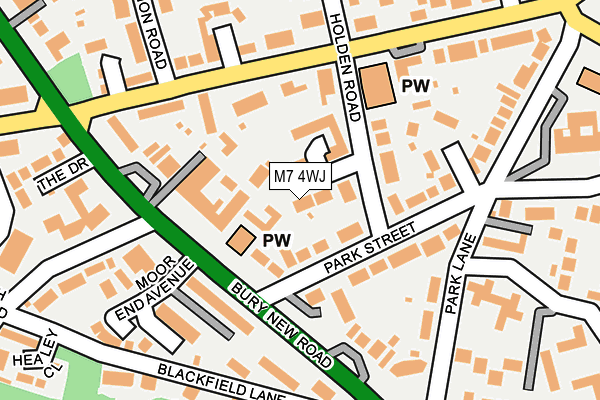 M7 4WJ map - OS OpenMap – Local (Ordnance Survey)