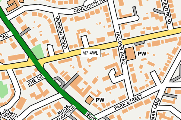 M7 4WL map - OS OpenMap – Local (Ordnance Survey)