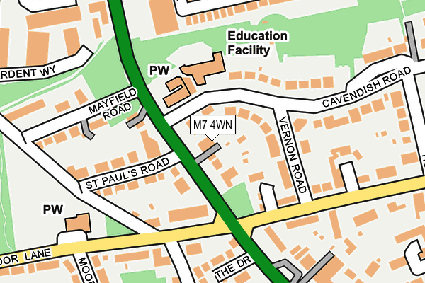 M7 4WN map - OS OpenMap – Local (Ordnance Survey)