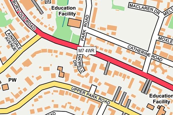 M7 4WR map - OS OpenMap – Local (Ordnance Survey)