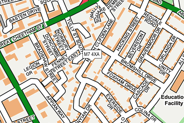 M7 4XA map - OS OpenMap – Local (Ordnance Survey)