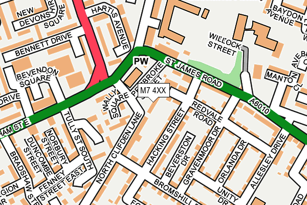 M7 4XX map - OS OpenMap – Local (Ordnance Survey)