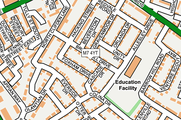 M7 4YT map - OS OpenMap – Local (Ordnance Survey)