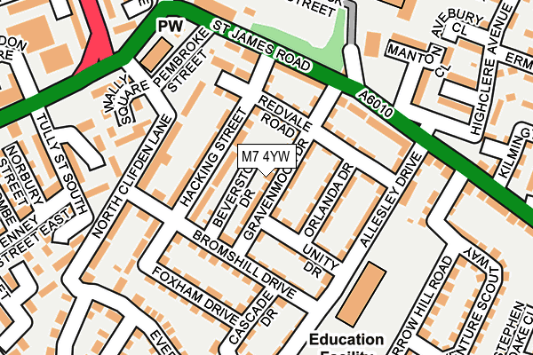 M7 4YW map - OS OpenMap – Local (Ordnance Survey)