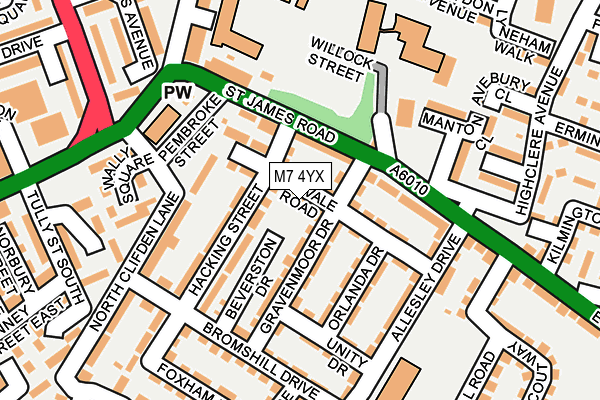 M7 4YX map - OS OpenMap – Local (Ordnance Survey)