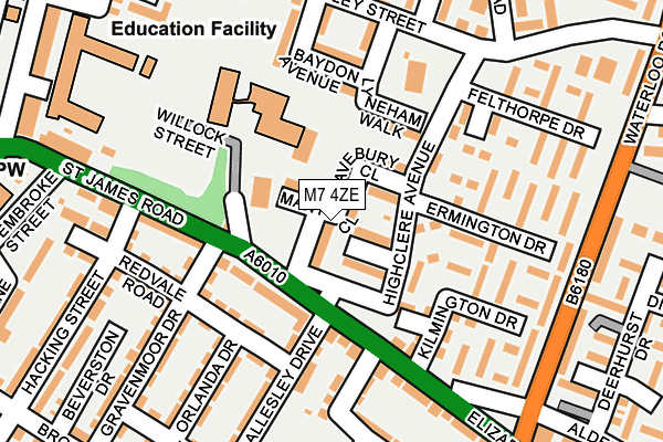 M7 4ZE map - OS OpenMap – Local (Ordnance Survey)