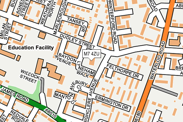 M7 4ZU map - OS OpenMap – Local (Ordnance Survey)