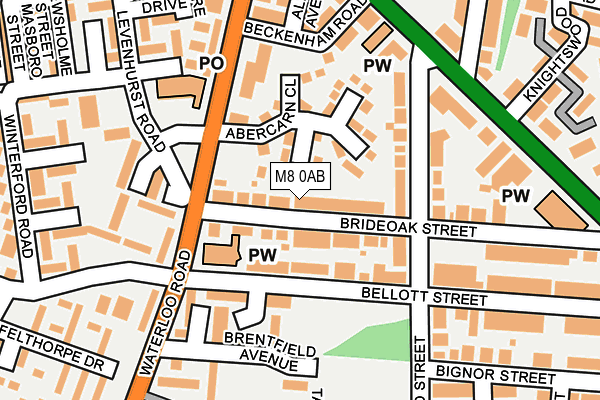 M8 0AB map - OS OpenMap – Local (Ordnance Survey)