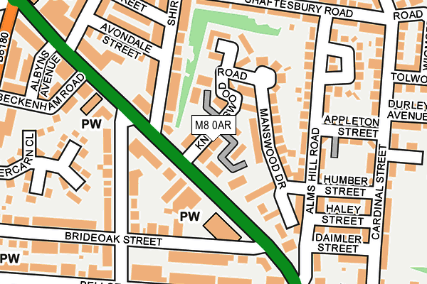 M8 0AR map - OS OpenMap – Local (Ordnance Survey)