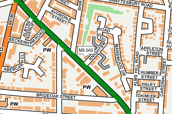 M8 0AS map - OS OpenMap – Local (Ordnance Survey)