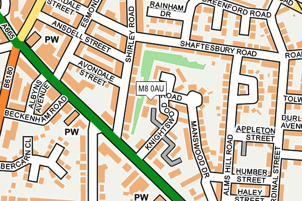 M8 0AU map - OS OpenMap – Local (Ordnance Survey)