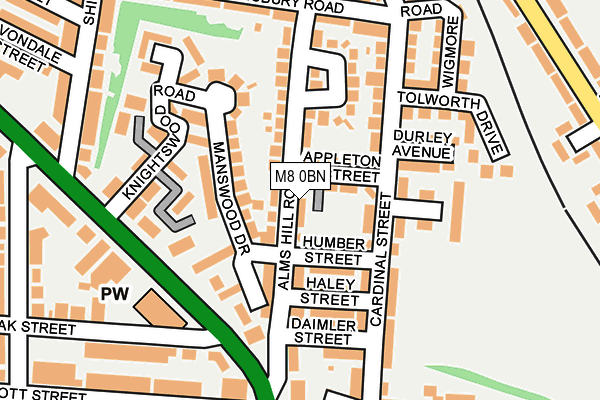 M8 0BN map - OS OpenMap – Local (Ordnance Survey)