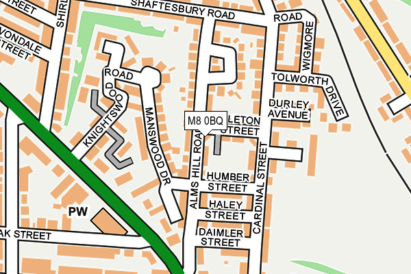 M8 0BQ map - OS OpenMap – Local (Ordnance Survey)