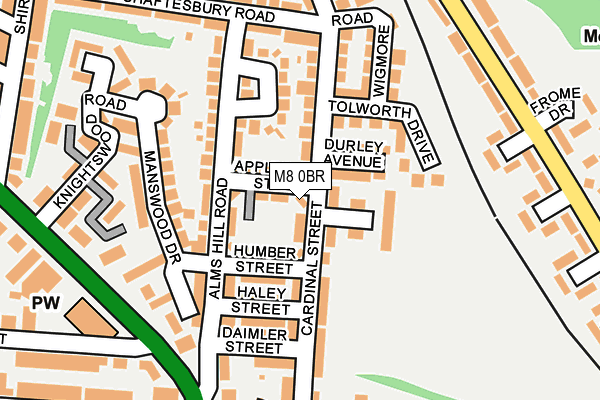 M8 0BR map - OS OpenMap – Local (Ordnance Survey)