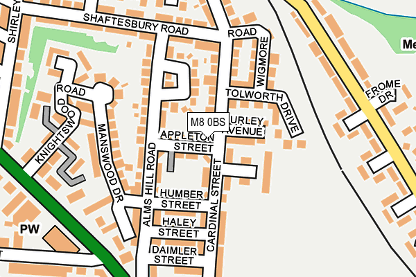 M8 0BS map - OS OpenMap – Local (Ordnance Survey)