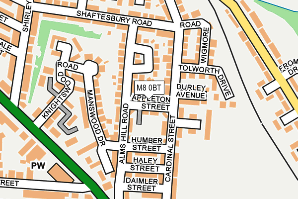 M8 0BT map - OS OpenMap – Local (Ordnance Survey)