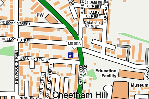 M8 0DA map - OS OpenMap – Local (Ordnance Survey)