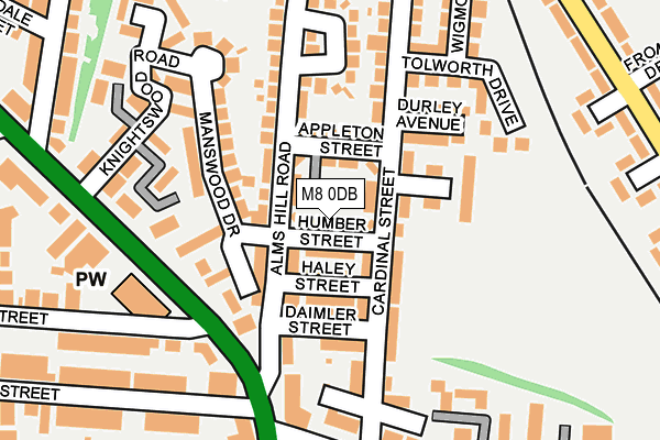 M8 0DB map - OS OpenMap – Local (Ordnance Survey)