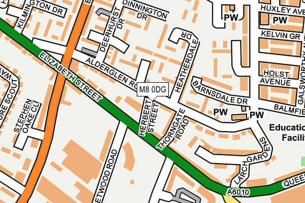 M8 0DG map - OS OpenMap – Local (Ordnance Survey)