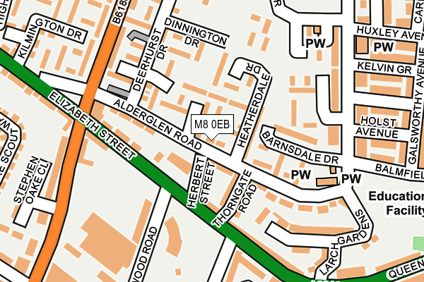 M8 0EB map - OS OpenMap – Local (Ordnance Survey)