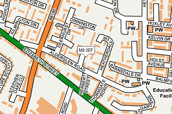 M8 0EF map - OS OpenMap – Local (Ordnance Survey)