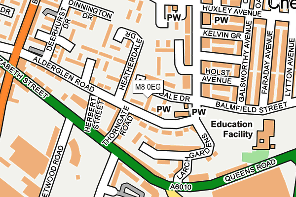 M8 0EG map - OS OpenMap – Local (Ordnance Survey)