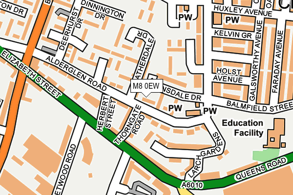 M8 0EW map - OS OpenMap – Local (Ordnance Survey)