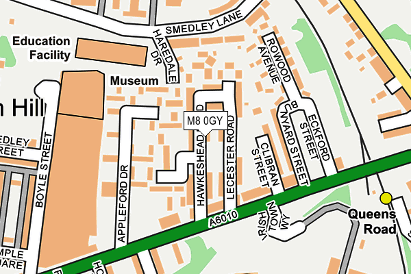 M8 0GY map - OS OpenMap – Local (Ordnance Survey)