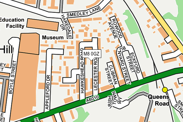 M8 0GZ map - OS OpenMap – Local (Ordnance Survey)