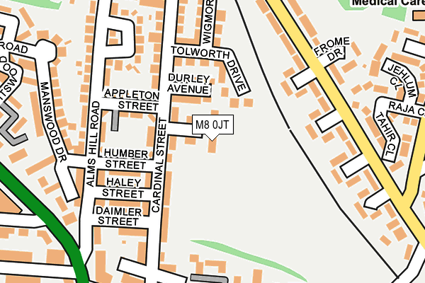 M8 0JT map - OS OpenMap – Local (Ordnance Survey)