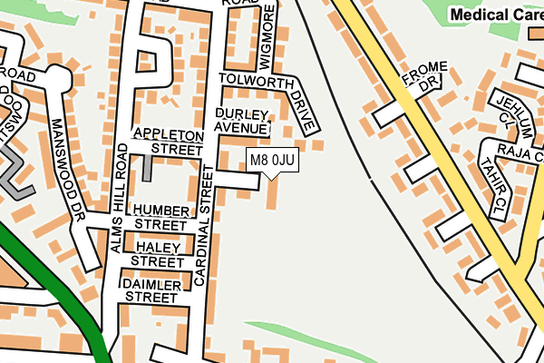 M8 0JU map - OS OpenMap – Local (Ordnance Survey)