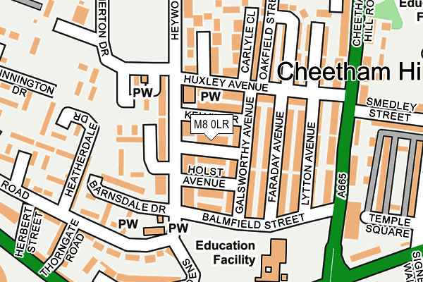 M8 0LR map - OS OpenMap – Local (Ordnance Survey)