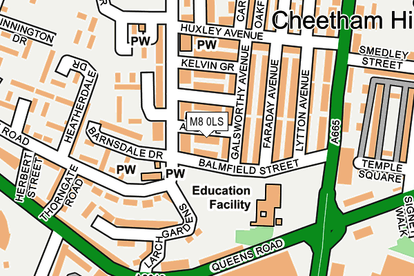 M8 0LS map - OS OpenMap – Local (Ordnance Survey)