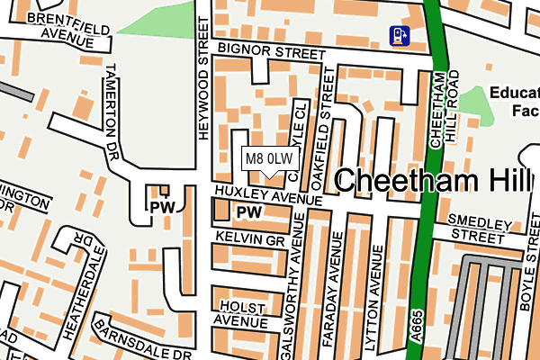 M8 0LW map - OS OpenMap – Local (Ordnance Survey)