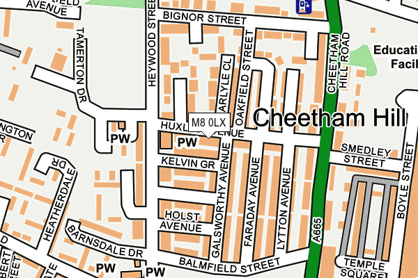 M8 0LX map - OS OpenMap – Local (Ordnance Survey)