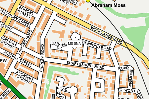 M8 0NA map - OS OpenMap – Local (Ordnance Survey)