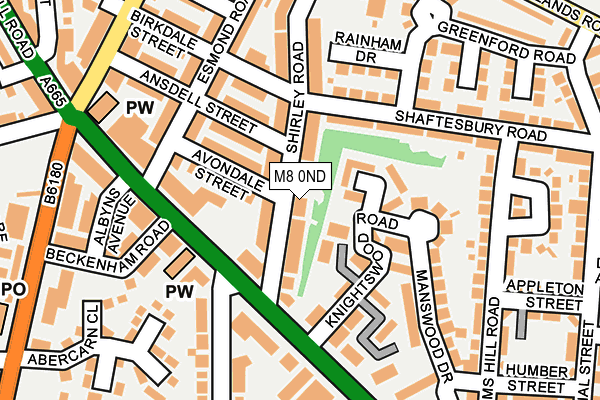 M8 0ND map - OS OpenMap – Local (Ordnance Survey)