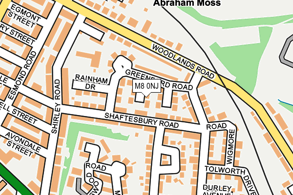 M8 0NJ map - OS OpenMap – Local (Ordnance Survey)