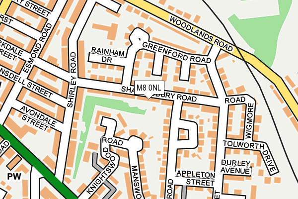 M8 0NL map - OS OpenMap – Local (Ordnance Survey)