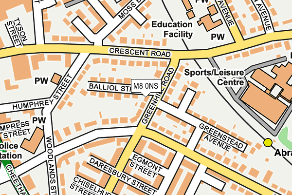 M8 0NS map - OS OpenMap – Local (Ordnance Survey)