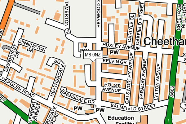 M8 0NZ map - OS OpenMap – Local (Ordnance Survey)